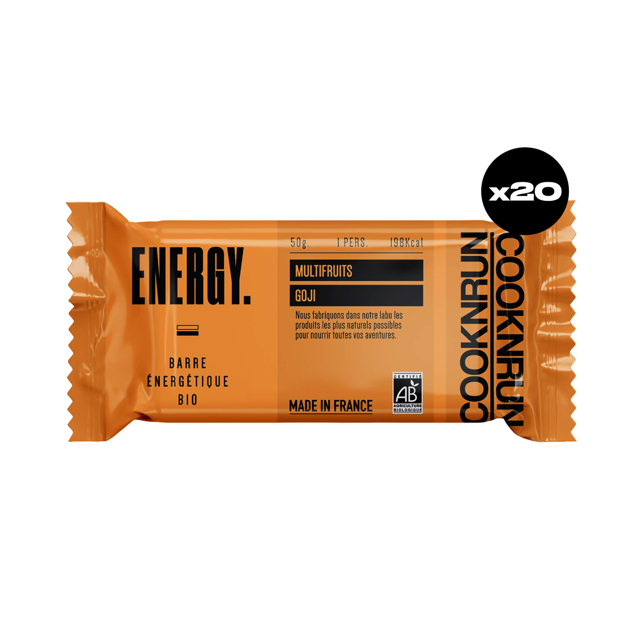 Barres énergétiques bio x20 | Multifruits, Goji, Graines de courge