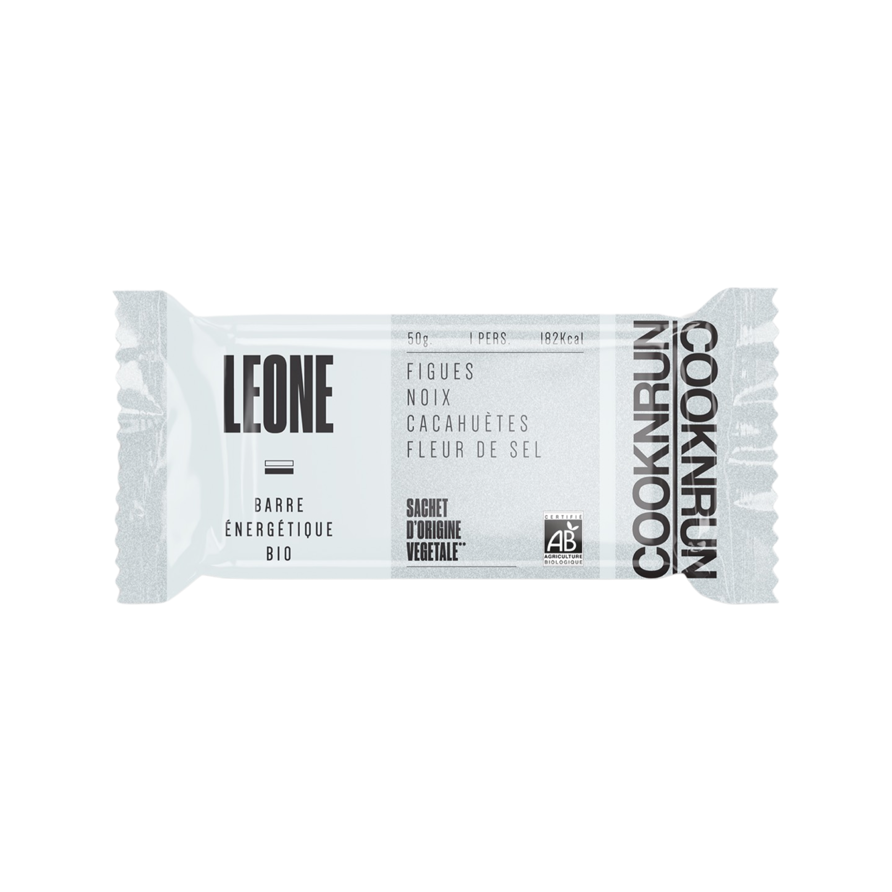 Image de Leone, une barre énergétique bio de chez Cooknrun. Constitué de pate de figue
